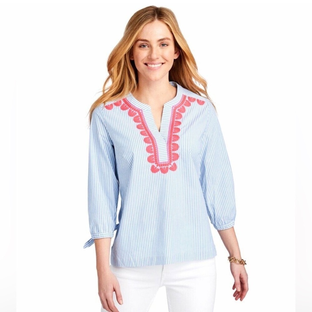 Vineyard Vines Blue and Pink Button Down Shirt